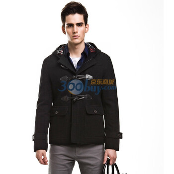 PEACEBIRD太平鸟男装冬季新品外套HE1044209 黑色 XXL