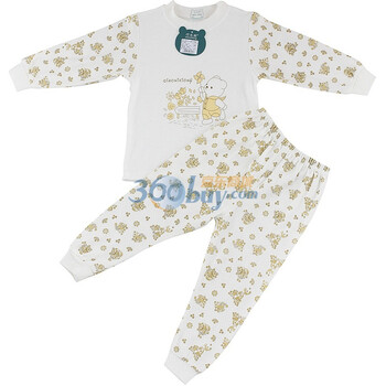 巧尼熊 2012春秋款大童肩开内衣套装 可做家居服 新款 6060 印黄 120码