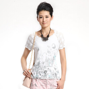 红迪丝 HDS 2012夏装新款女装镂空手工钩花针织衫HX20247 白色 XL