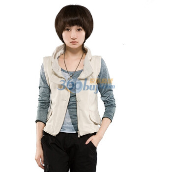 圣迪奥 sdeer 女装春针织棉工装马夹0381661 米色 L