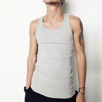 GTHOMME 2012春装新品 韩版修身 简约男式工字背心 BX05 黑色 XXL