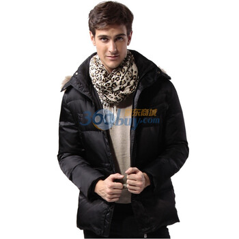 稻草人男装2011冬季新品 商务休闲羽绒服UR115245 黑色 185/100A(XL)