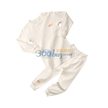 贝贝怡（bornbay） BB806 宝宝服 半高领螺纹套装 婴儿童装内衣 米白 130码