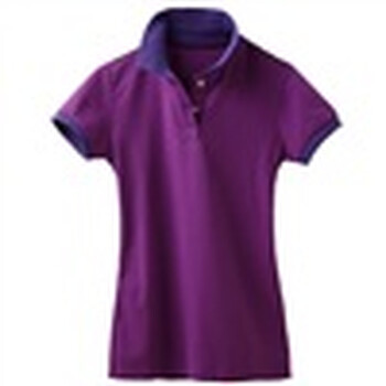 Giordano佐丹奴 Polo 女花色横间弹力修身珠地POLO 01311010 淡紫红 M