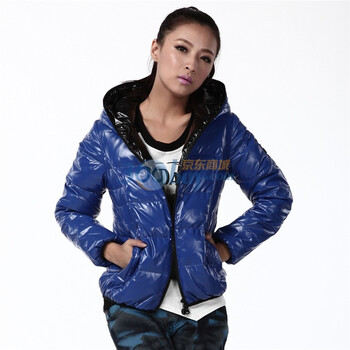 2011新款 雪中飞羽绒服 女连帽时尚夹克短款 XR9020 蓝色 175/100B(XL)