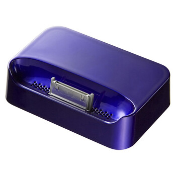 日本SANWA SUPPLY ACA-CRADLEV 苹果iPod、iPhone的基座 可同时插着电源和音箱 也可传输数据 紫