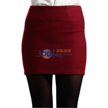 百普拉姿BIOPLAZM2011新款女装冬装红色短裙包裙秋冬加厚韩版收身包臀短裙 枣红 XL