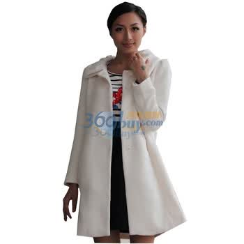 季候风seasonwind女装长款大衣女秋冬外套2984DA241 米白WH2 XL/170