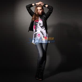 Giordano佐丹奴 夹克 女时尚机车仿皮夹克 01371589 黑色 M