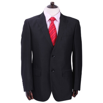 彼尔戈斯BERGES商务男装两粒单排扣两侧开衩西服套装\10352 黑色 190/54C