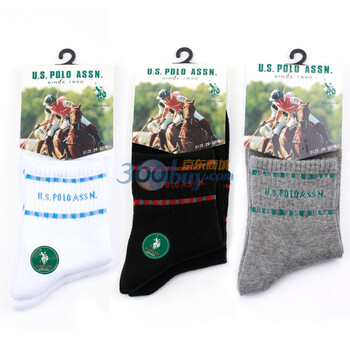 U.S. POLO ASSN.美国马球协会男士运动袜子颜色均分六双装5000-6 均码