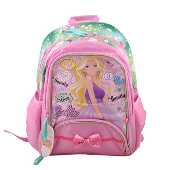 芭比 小学生双肩背包/儿童书包 A279770 粉绿色