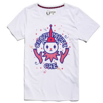 Giordano佐丹奴BSX T恤 女好心情小熊印花T恤 04392001 白色 XL