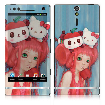 IdeaSkin 索尼 LT26i/Xperia S/Xperia Arc HD 皮肤 咬苹果的女孩 外壳保护套皮贴膜 BDGC232084