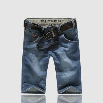 意丹奴 2012春夏新品 男士休闲裤纯棉水洗直筒男牛仔D312406 中磨蓝 28