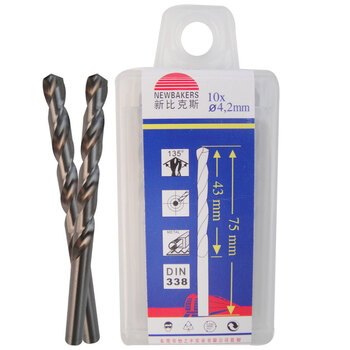 新比克斯(Newbakers) 4.2mm 10支装专业高速钢麻花钻头 手电钻钻头