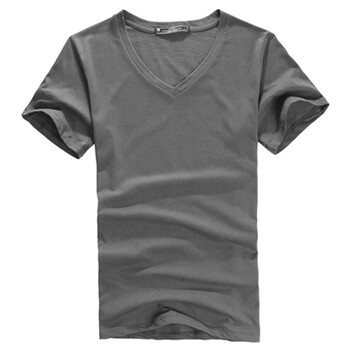 DF男装 男士t恤VL001 夏装新品 常规款圆领短袖t恤 灰色 XXL
