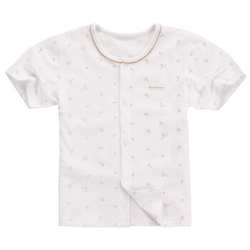 RoyalSonny 皇家宝贝 新品 男女童T恤短袖全开扣短袖上衣 223120024 浅灰 100