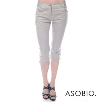ASOBIO 女装纯色休闲五分裤 4122738469 棕色 40