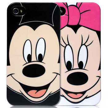 迪士尼(Disney)大头米奇 米妮情侣套装保护壳(赠iPhone4/4s保护膜两张)
