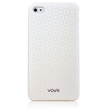 沃尤尼（VOUNI）iPhone激光方格保护壳 适用于iPhone4/4s 白色