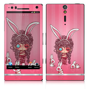 IdeaSkin 索尼 LT26i/Xperia S/Xperia Arc HD 皮肤 装兔子的女孩 外壳保护套皮贴膜 BDGA850537