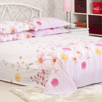 么小毛髙支棉单人床单（180cm*220cm）密漾花园C8006-5