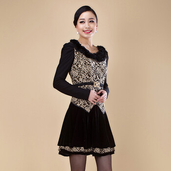 顶慕2013中老年人春秋服饰妈妈女装大花纹蕾