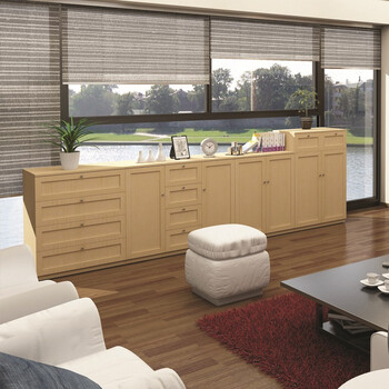 好事达 双门双抽储物柜(浅橡木色)0058(2)