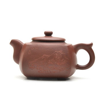 江苏宜兴紫砂 范志君 天地方圆(原矿枣红泥)小