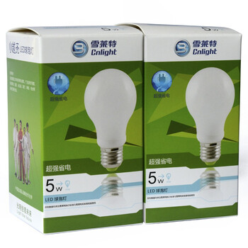 雪莱特 LED球泡E27螺口5W CNQA0502WW黄光  2支装