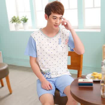 花朵的日记 <em>夏季</em>新款男士<em>睡衣男士卡通</em>纯棉短