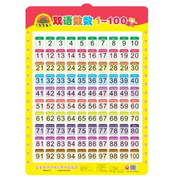 双语数数1-100\/宝宝蛋凹凸版儿童水晶挂图
