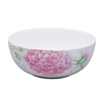 华光陶瓷 红芍凝香骨瓷餐具 碗 新品8寸汤碗 大碗
