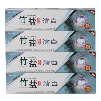 LG竹盐 固齿源 牙膏120g×4 （洁白）（洁白牙齿 呵护牙龈健康）