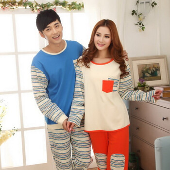 <em>情侣</em>韩版<em>家居服</em>男女士<em>睡衣</em>纯棉长袖春<em>秋季</em>加厚