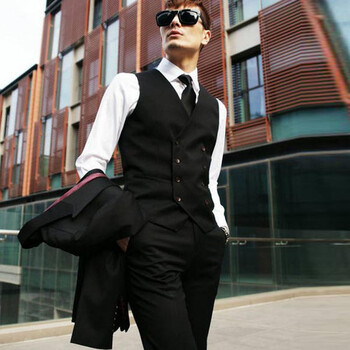 FZL 2014春夏新款韩版商务休闲<em>双排扣马夹</em>上