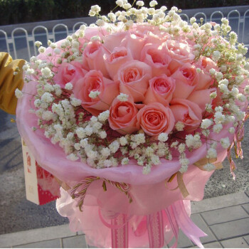 爱的鲜花速递全国 19朵粉玫瑰鲜花武汉鲜花黄