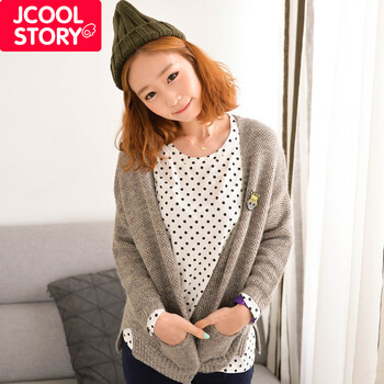 jcoolstory韩国2013秋装新款143韩版蝙蝠袖毛衣女开