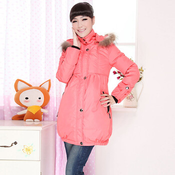 暖芙珈 <em>孕妇</em>装<em>冬装外套</em> 时尚韩版 <em>孕妇羽绒服</em> 中