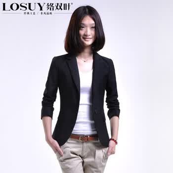 <em>络双叶</em>2014春装新品<em>女装</em>韩版修身一粒扣小西