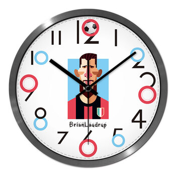 omen)创意球星系列静音挂钟 丹麦足球明星黄金