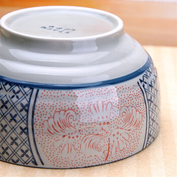 山田烧陶瓷碗套装 釉下彩(7英寸)日式餐具和风汤碗大面碗(2只装) 满天星