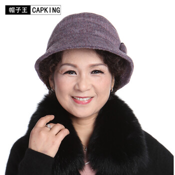 <em>中年</em>女帽 中老年帽子 <em>女士</em>秋冬毛呢时装帽 <em>冬天</em>