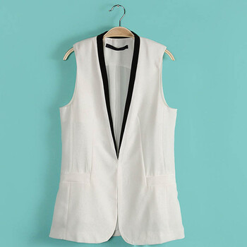 千璎2013秋装新款简约撞色拼接中<em>长款西装马</em>