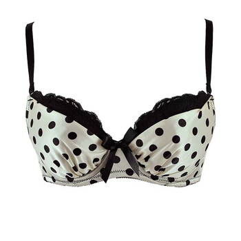 INI 经典黑白圆点派对时尚内衣 聚拢带插片<em>文胸</em>