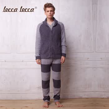 lecca lecca<em>男士</em>家居服套装 冬季<em>加厚</em>保暧大条