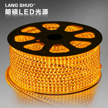 朗硕 LED贴片灯带SMD3528-60珠灯带背景灯220V暗槽灯软灯条 蓝