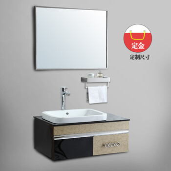 迈勒卫浴高档304不锈钢浴室柜组合洗脸盆组合