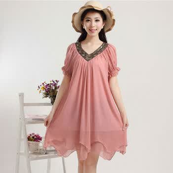 【<em>货到付款</em>】夏季<em>女装</em>新款韩版时尚胖mm雪纺
